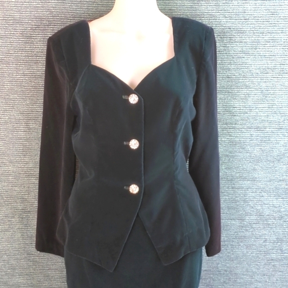 Vtg Niki Petites Velvet Skirt Set - Picture 4 of 17